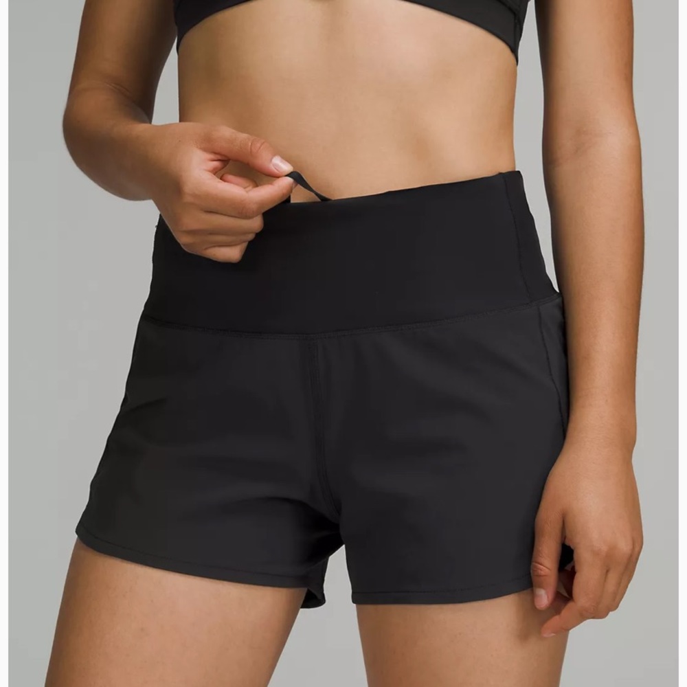 Black Speed Up High Rise Lined Shorts 4”